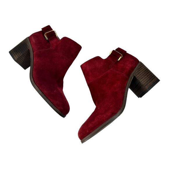 Sarto By Franco Sarto Matisse Bootie Burgundy Red Suede Ankle Bootie sz 7 - Picture 1 of 13